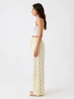 Women's Wide-Leg Heart & Bow Print Casual Trousers - Image 3