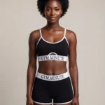 Women's Seamless "GYM.MINUTE" Top & Shorts Set