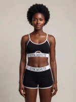 Women's Seamless "GYM.MINUTE" Top & Shorts Set