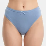 Boutique Cotton Bow-Accent High-Cut Panties