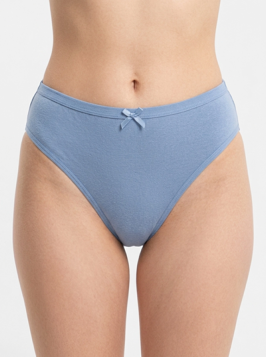 Apparel_catalog_photoshoot_briefs_202607140220 Boutique Cotton Bow-Accent High-Cut Panties - Image 1