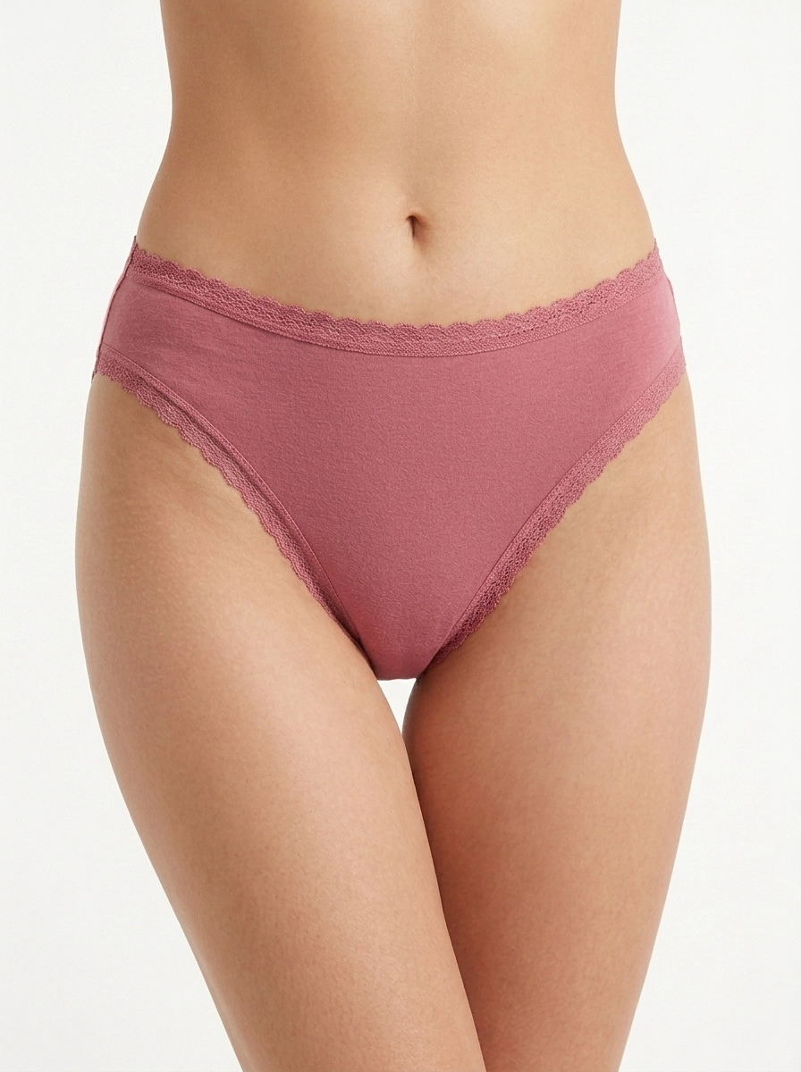 Apparel_catalog_photoshoot_briefs_202607140301 Romantic Lace-Trim Cotton High-Leg Brief - Image 1