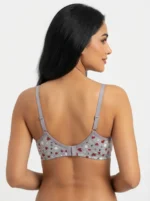 Women's Premium Turkish Cotton Underwired Seamed Bra with Multi-Tone Heart Print - Image 2