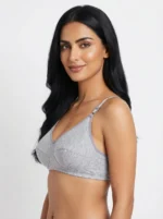 Women's Premium Turkish Cotton Underwired Seamed Bra with Geometric Diamond Print - Image 3