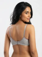 Women's Premium Turkish Cotton Underwired Seamed Bra with Geometric Diamond Print - Image 2