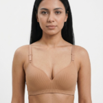 Women's Wire-Free Ribbed Comfort Plunge Bra