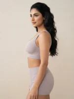 Women's Seamless Textured Activewear Crop Top & Shorts Set - Image 3