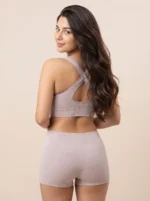 Women's Seamless Textured Activewear Crop Top & Shorts Set - Image 2