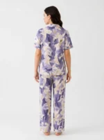 Women's Floral Leaf Purple Pajama Set - Image 2