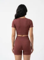 Seamless Ribbed Two-Piece Workout Set - Image 2