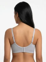 Women's Bra with Geometric Cross-Hatch Texture and Lace Trim - Image 2