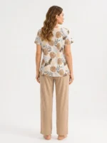 Women's Tropical Monstera Leaf Square-Neck Pajama Set - Image 2