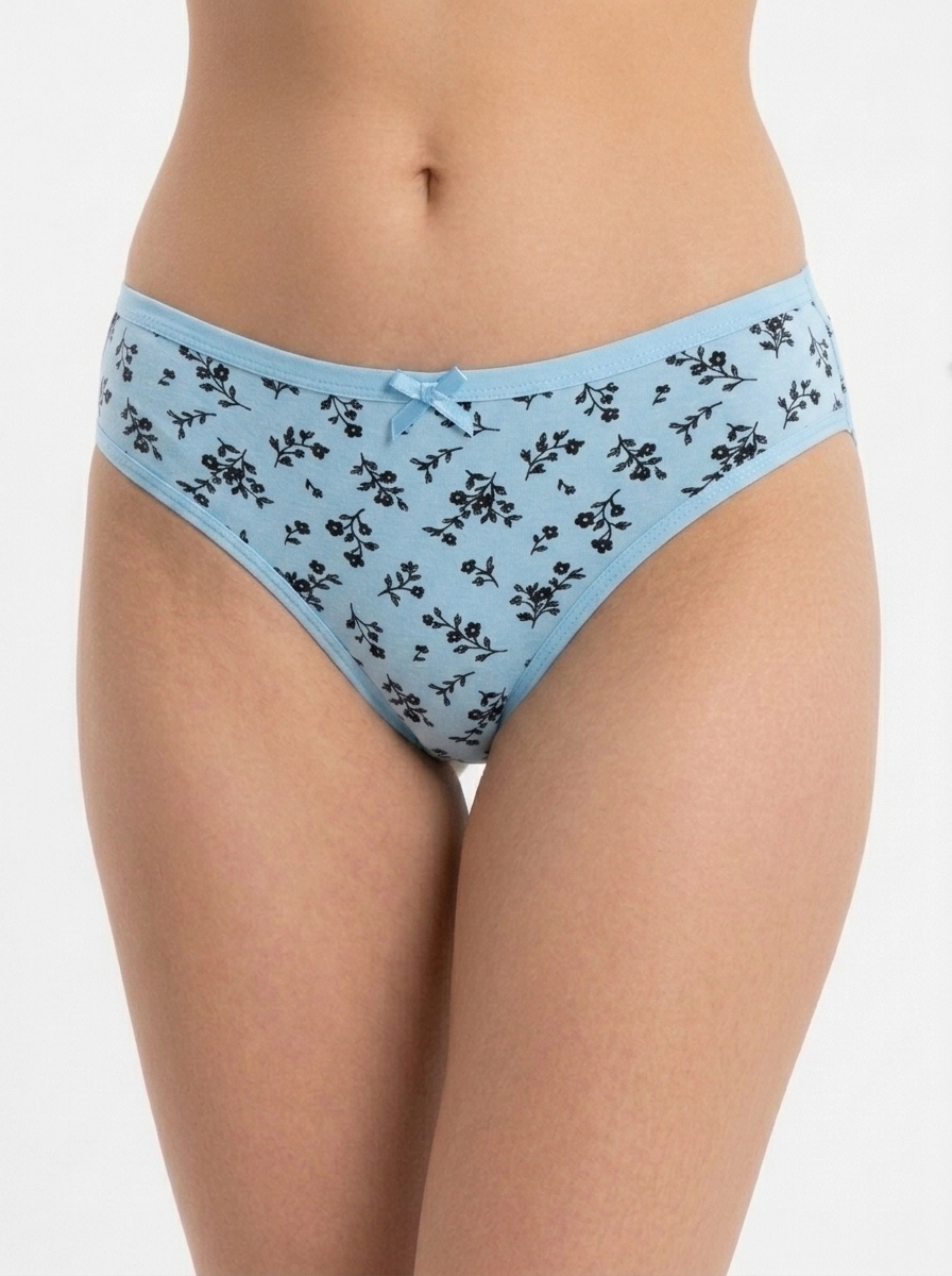 Bikini_panties_worn_on_model_202607150203 Elegant Chestnut Cotton Bikini with Classic Satin Bow - Image 1
