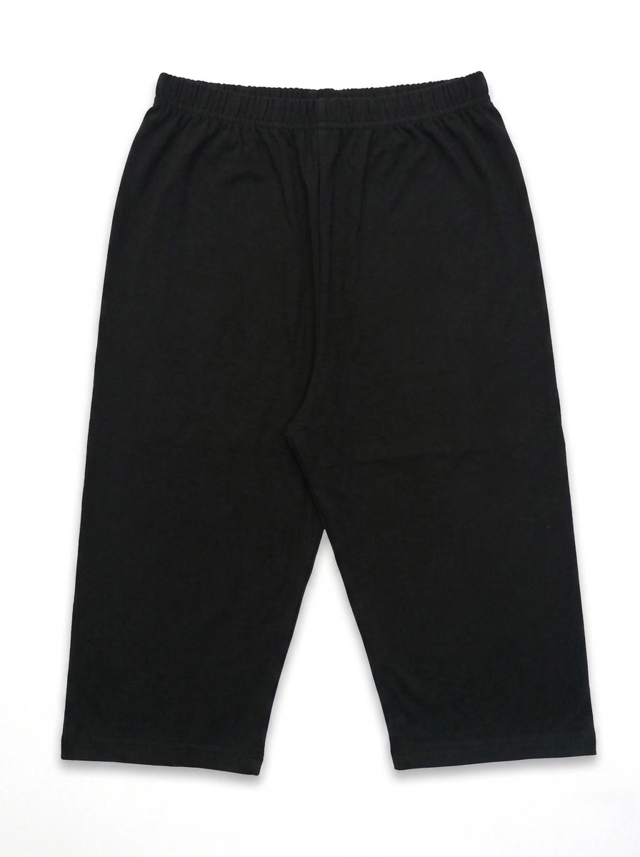 Black_trousers_on_white_background_202607120205 Women's Casual Soft Cotton Loose-Fit Bermuda Lounge Shorts - Image 1
