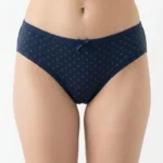 Elegant Midnight Navy Cotton Bikini with Classic Satin Bow