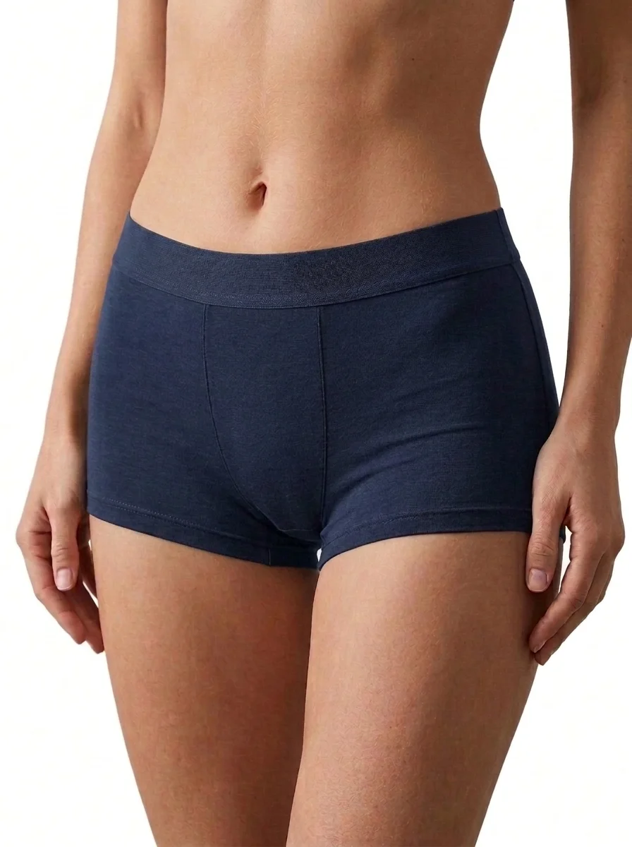Change_underwear_color_to_blue_202607300213 Women's Cotton Rich Comfort Boy Short Panties - Image 1