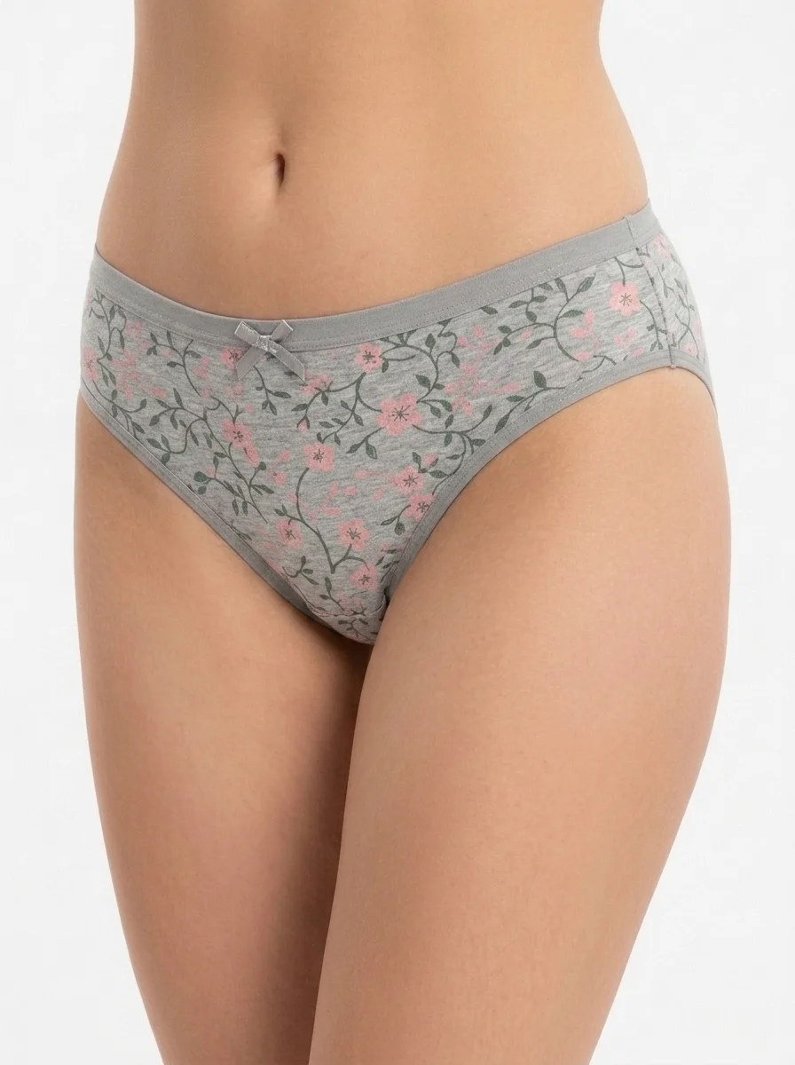 Woodland sprig Cotton Bikini with Satin Bow - Image 1