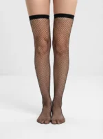 Women's Thigh-High Sheer Fishnet Silk Stockings - Image 2