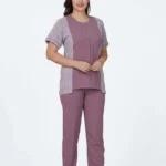 Striped Accented Professional Uniform Scrub Set