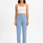 Women's Ribbed Elastic-Waist Casual Lounge Pants