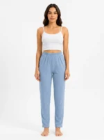 Women's Ribbed Elastic-Waist Casual Lounge Pants