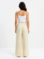 Women's Wide-Leg Heart & Bow Print Casual Trousers - Image 2