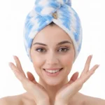 Women's Checked Pattern Microfiber Quick-Dry Hair Towel Wrap