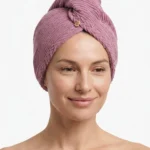 Women's Ribbed Microfiber Quick-Dry Hair Towel Wrap