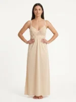Women's Cotton Lace-Trim Maxi Nightgown Slip