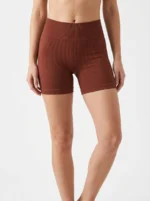 Women's High-Waisted Seamless Ribbed Boy Short Panties