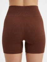Women's High-Waisted Seamless Ribbed Boy Short Panties - Image 2