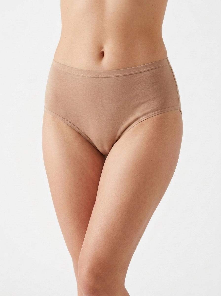 Girl_wearing_creamy_underwear_202607100522 (2) Women's Cotton Comfort Briefs - Image 1