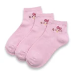 Women's Cute Character Embroidered Pastel Low-Cut Anklets