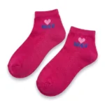 Women's "LOVE U" Heart Embroidered Comfort Ankle Socks