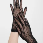 Women's Vintage Polka Dot Sheer Mesh Lace Gloves