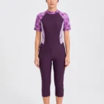 Imperial Plum Tropical Modest Swimwear Set