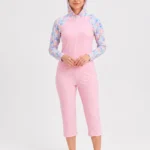Pastel Blossom hooded Modest Swimwear Set
