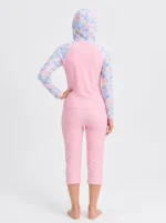 Pastel Blossom hooded Modest Swimwear Set - Image 2