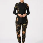 Gilded Chain Baroque Modest Swimwear Set
