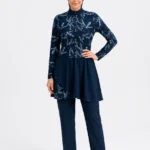 Oceania Leaf Silhouette Modest Swimwear Set