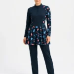 Indigo Mosaic Terrazzo Modest Swimwear Set