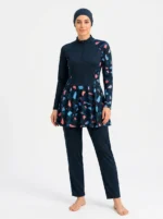 Indigo Mosaic Terrazzo Modest Swimwear Set