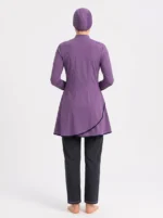 Mauve Blossom Minimalist Modest Swimwear Set - Image 2