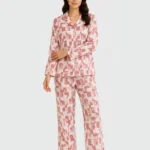 Dusty Rose Geometric Cotton Pajama Set