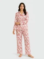 Dusty Rose Geometric Cotton Pajama Set