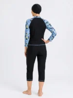 Blossom Harmony Colorblock Modest Skirted Swimsuit Set - Image 2