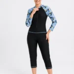 Blossom Harmony Colorblock Modest Skirted Swimsuit Set