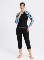 Blossom Harmony Colorblock Modest Skirted Swimsuit Set