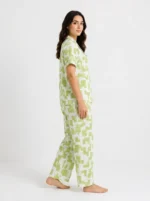 Key Lime Geometric Cotton Pajama Set - Image 3