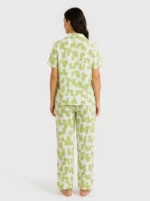 Key Lime Geometric Cotton Pajama Set - Image 2